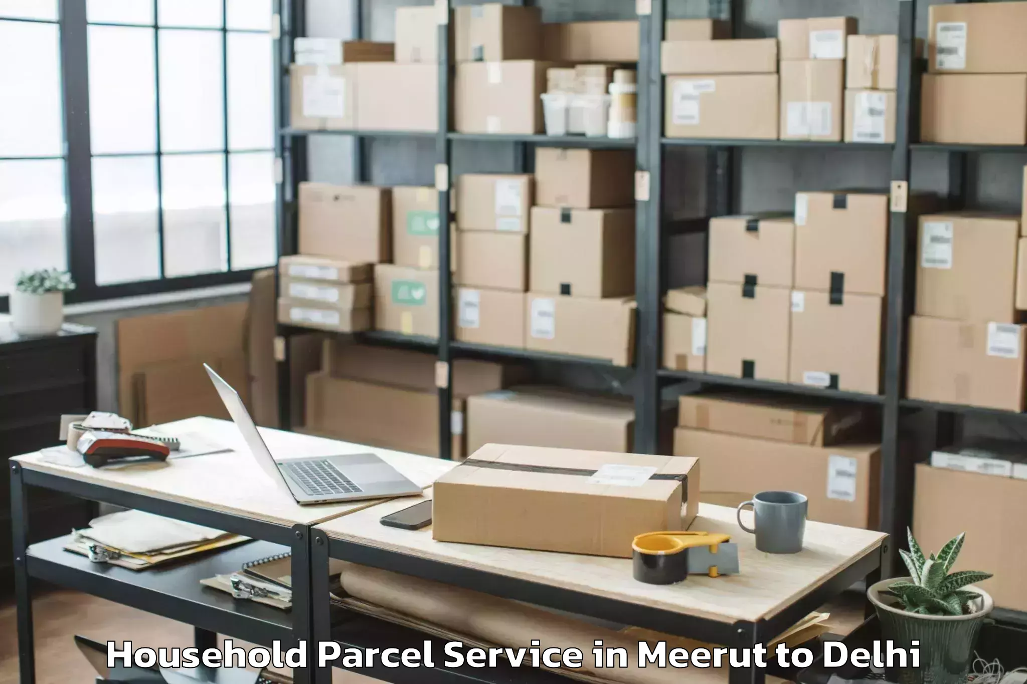 Easy Meerut to Jhilmil Household Parcel Booking